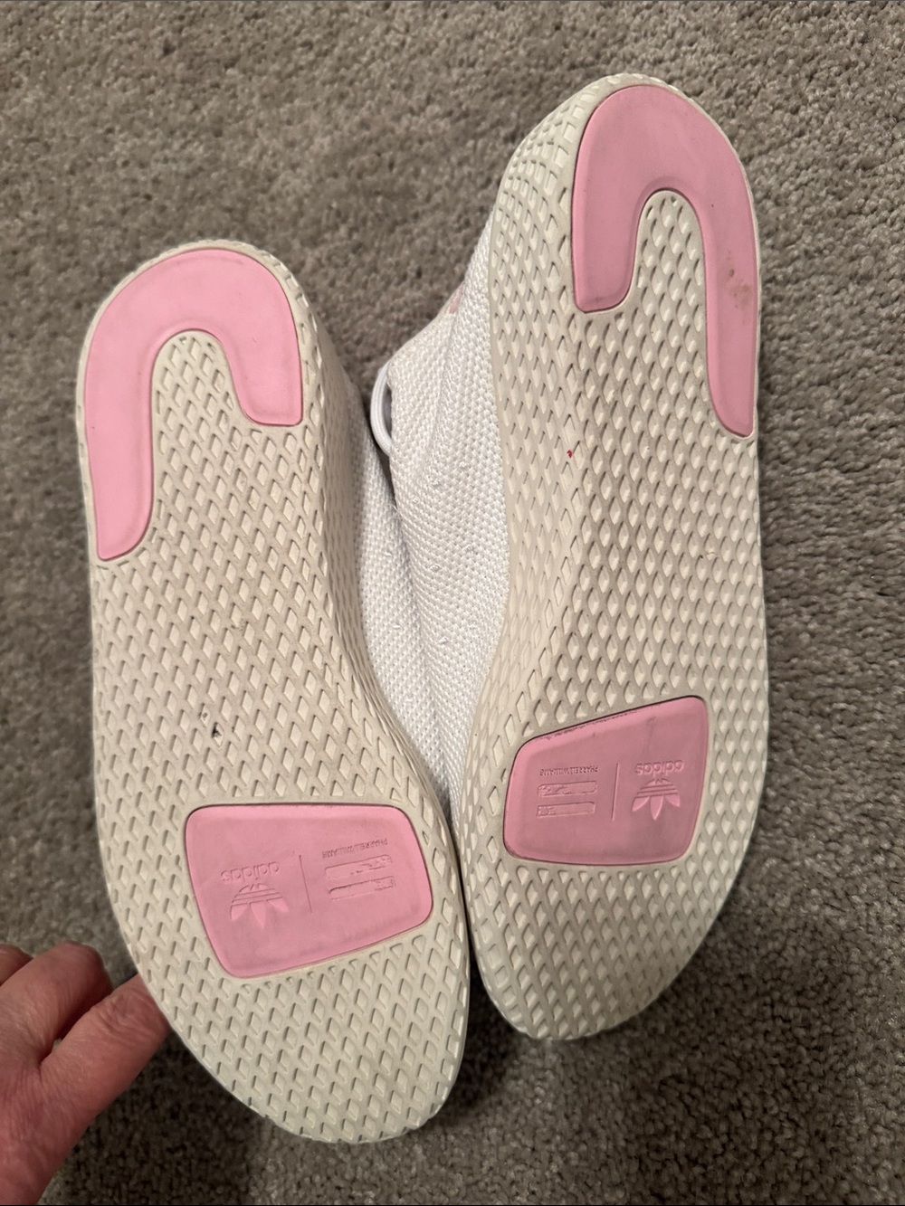 Adidas Pharrell Women's White and Pink Sneakers - Picture 4 of 4